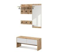 Vicco Vestiaire Selena, Blanc/Artisan, 90x40cm | 4 parties, pour montage mural pour une organisation peu encombrante dans l'entrée