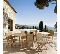 VICK - Ensemble de jardin 6 places Cancun en bois d'acacia