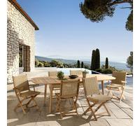 Vick - ensemble de jardin 6 places cancun en bois d'acacia