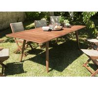VICK - Table de jardin 8/10 personnes 180/240x100x75 cm en bois d'acacia
