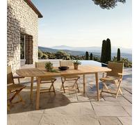 Vick - table de jardin extensible en bois d'acacia huilé 180 à 240cm