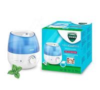 Vicks Mini humidificateur à ultrasons Cool Mist - Contrôle de la brume réglable - Réservoir de 1,8 L - Utilisation domestique dans les chambres, bureaux, crèches - Chambres jusqu'à 15 m² -