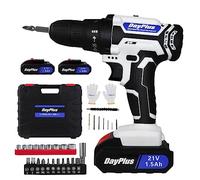 VickyHome Perceuse sans fil avec 2 batteries, tournevis électriques, 0-400/0-1400 tr/min, perceuse combinée à 2 vitesses, couple de 45 NM pour outils de bricolage à la maison