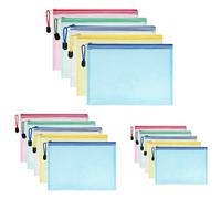 Vicloon 15PCS Pochette Document, Document Dossier Pochette PVC Zip, A4 A5 A6 Pochettes Dossier Sachets Pour Stockage Documents Recettes D'Entreprises Organisation 5 Couleurs