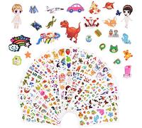 Vicloon 38 Feuilles Autocollants 3D pour 3 Ans et Plus, Stickers 700+Pack, Autocollants de Variétés pour Récompenser Scrapbooking, y Compris Animaux, Dinosaures, Numéros,etc