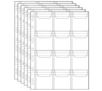 Vicloon 6 Feuilles Pages de Reliure de pièces, 12 Pochettes par Page, Pages de Poches à pièces, Transparent Protège-Pièces, Accessoires pour Porte, pour Classeur Pieces de Monnaie