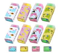 Vicloon Gommes à Effacer, 8pcs Art Eraser Colorées, Parfumée à Imprimé Dinosaure pour Enfant, Étudiant, Croquis, Bureaux, Fourniture Scolaire, Dessin, Papeterie, Cadeaux