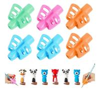 Vicloon Guide Doigts Écriture Enfant, 12pcs Aide Écriture Guide Doigt Ergonomiques Grips et Bouchon de stylo, Silicone Pencil Grips pour Crayon pour Enfants Adulte Besoin