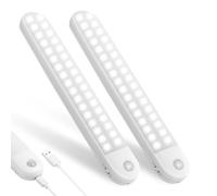 Vicloon Lumière de Placard,2pcs Lampe Placard,Lampes 72 LED,Sans Fil, Rechargeable par USB, Aimanté, Détecteur de Mouvement, Baladeuse de Secours, Veilleuse Enfant[Classe (2pcs 72 LED)