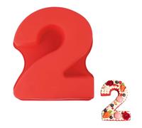Vicloon Nombre de Silicone Moule à Gâteau, Grands Moules à Gâteau 3D en Silicone, 3D en Silicones Numérique, Moule Gateau Chiffre 2, pour Décoration de Gâteaux, Mariage, Anniversaire, Fête