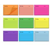 Vicloon Notes Auto-Collantes Lignées, 9pcs To Do List Notes, 450pcs Note Adhésives avec Lignés, Blocs-Note Autocollants Colorés, Cartes d'index pour L'école Bureau(horizontaux)