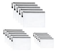 Vicloon Pochette Document Zippée A3 A4 A5, 15pcs PVC Transparentes Document Dossier, Pochette Zippée Zip Sac de Dossier Stockage Pochettes Plastique Mesh Étanche pour Fournitures, Bureau