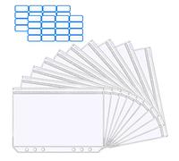 Vicloon Pochettes Classeur En Plastique, A5 Pochettes Perforées, 6 Trous Classeur Pochette Dossier en Plastique étanche pour Documents Cahiers Cartes Fournitures Scolaires Bureau Accueil（10pcs）