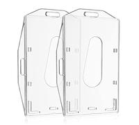 Vicloon Porte Badge, 2pcs Porte-Cartes en PC Plastique Transparent, Vertical et Horizontal, Cartes pour e Proximité, Carte De Crédit, Nominatif et Carte D'identité