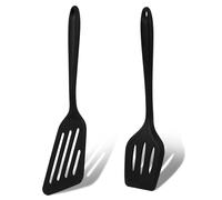 Vicloon Spatule Ajourée,2pcs Spatules de Cuisine Fendues Spatules en Silicone Ustensiles de Cuisine Antiadhésifs sans BPA,Résistants la Chaleur Élevée pour Cuisiner, Égoutter