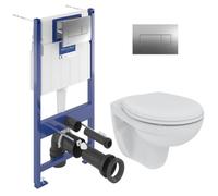 ViConnect Pro S Pack Bâti-support Villeroy & Boch + WC Porcher sans bride + Abattant + Plaque (ViConnectPorcher-1)