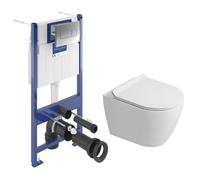 ViConnect Pro S pack WC bâti-support + WC sans bride Ceramia PixL avec abattant SoftClose + plaque (VBCEPXWT03-FR)