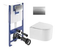 ViConnect Pro S Pack WC bâti Villeroy & Boch + WC sans bride Swiss Aqua Technologies + abattant + plaque (VCNDELANOTQ2CH)