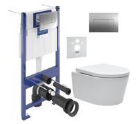 ViConnect Pro S Pack WC bâti Villeroy & Boch + WC sans bride Swiss Aqua Technologies + abattant + plaque (VICONSAT2CHSET)