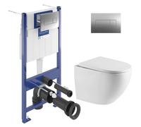 ViConnect Pro S Pack WC bâti Villeroy & Boch + WC Swiss Aqua Technologies + abattant SoftClose + plaque (VCNFUSIONTQ2SPCH)