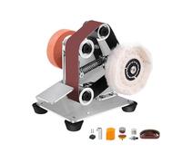 Victool Ponceuse à Bande électrique, Polisseuse Réglable en 7 étapes, avec 10 Bandes Abrasives 330 x 30 mm (P120/320/600/800/1000), Disque de Ponçage et Polissage, Feuille de Polissage et Foret