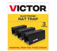 Victor M241BSR-3 Lot de 3 pièges électriques d'intérieur pour Rats et | Piège à rongeurs électrique d'intérieur sans cruauté - Tue jusqu'à 35 rats - Nécessite 4 piles AA - Design sans contact
