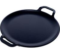 Victoria 31800 Plaque grill en fonte pour pizza, poêle 25cm avec poignées, induction, feu, four Noir