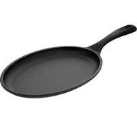 Victoria 32036 Poêle Fajita en fonte émaillée Induction 25cm, Skillet Cast Iron sans PTFE Noir