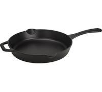 Victoria 33644 Poêle en fonte émaillée Induction 30cm, Cast Iron Skillet sans PTFE Noir