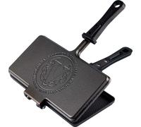 Victoria 33804 Grille-pain Fonte cuite 27x14cm, Poêle à sandwich double face Noir