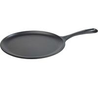Victoria 34504 Plaque de gril Fonte émaillée Poêle à pizza Comal 26cm Induction, Feu Gril Noir