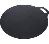 Victoria 34573 Plaque grill en fonte pour pizza, Budare 38cm avec poignées, induction, feu, four Noir