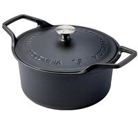 Victoria 34733, cocotte en fonte émaillée pour induction, diamètre 30 cm, idéale pour la cuisson du pain et autres préparations, capacité de 5,7 litres, sans PTFE, de couleur noire