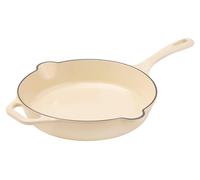 Victoria 38212 - Poêle en fonte émaillée, induction, 23 cm. Adaptée pour une utilisation ouverte, sans PTFE ni . Couleur : blanc