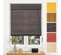 Victoria M. Store Bateau en Bambou, Protection Solaire Protection visuelle Store à enroulement à tirage latéral pour Fenêtres et Portes 100 x 220 cm, Marron Foncé