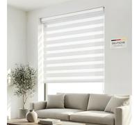 Victoria M. Store Enrouleur Double pour Porte Fenetres - Store Double Obscurcissant Et Translucide, Montage Mural Ou Au Plafond, 105l x 175L cm, Blanc