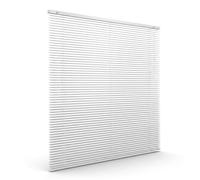 Victoria M. Store vénitien en Aluminium 25 mm pour fenêtres et Portes, sans pré-perçage, Clips de Serrage Inclus, 105 x 130 cm, Blanc