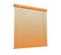 Victoria M. Store vénitien en Aluminium 25 mm pour fenêtres et Portes, sans pré-perçage, Clips de Serrage Inclus, 140 x 130 cm, Bois Clair