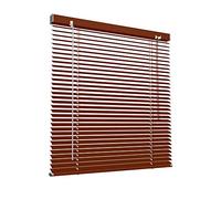 Victoria M. Store vénitien en Aluminium 25 mm pour fenêtres et Portes, sans pré-perçage, Clips de Serrage Inclus, 70 x 130 cm, Bois Sombre
