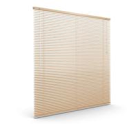 Victoria M. Store vénitien en Aluminium 25 mm pour fenêtres et Portes, sans pré-perçage, Clips de Serrage Inclus, 135 x 130 cm, Marron Beurre de cacahuète