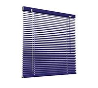 Victoria M. Store vénitien en Aluminium 25 mm pour fenêtres et Portes, sans pré-perçage, Clips de Serrage Inclus, 100 x 130 cm, Bleu