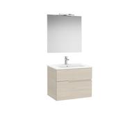 Victoria-n pack (meuble+lavabo+miroir+applique) 2 tiroirs 700 mm frêne clair - ROCA A852106541