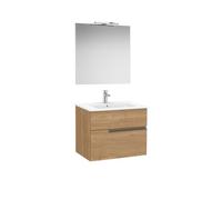Victoria-n pack (meuble+lavabo+miroir+applique) 2 tiroirs 700 mm noyer - ROCA A852106517