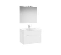 Victoria-n pack (meuble+lavabo+miroir+applique) 2 tiroirs 800 mm blanc mat - ROCA A852107509