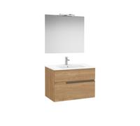 Victoria-n pack (meuble+lavabo+miroir+applique) 2 tiroirs 800 mm noyer - ROCA A852107517