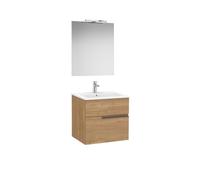 Victoria-n pack (meuble+lavabo+miroir+applique) 2 tiroirs droite 600 mm noyer - ROCA A852105517