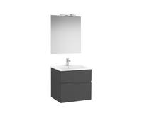 Victoria-n pack (meuble+lavabo+miroir+applique) 2 tiroirs droite 600 mm onyx - ROCA A852105531