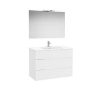 Victoria-n pack (meuble+lavabo+miroir+applique) 3 tiroirs 1000 mm blanc mat - ROCA A852113509