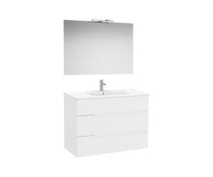 Victoria-n pack (meuble+lavabo+miroir+applique) 3 tiroirs 1000 mm blanc mat - ROCA A852113509