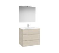 Victoria-n pack (meuble+lavabo+miroir+applique) 3 tiroirs 800 mm frêne clair - ROCA A852112541